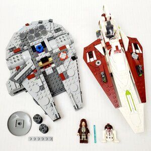 Lego STAR WARS Millennium Falcon & Obi-Wan Kenobi Jedi Starfighter *Incomplete*